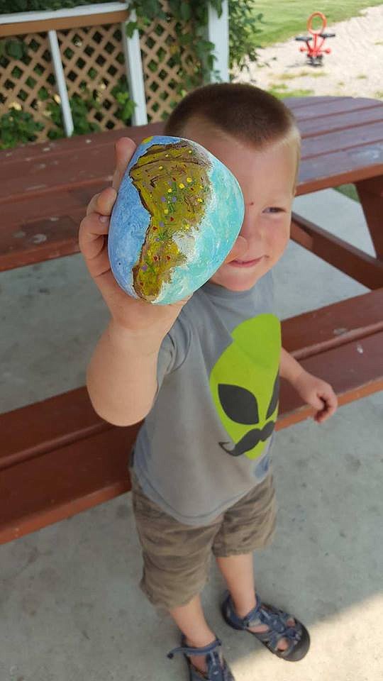 Photo by Jessica Kellar
Cooper Kellar, 4, proudly displays a rock that he found.