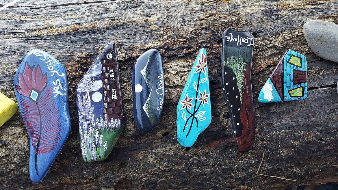 Photo by Jessica Kellar
Rocks painted by Jessica Kellar and her mom, Rona Johnson. Some of the rocks they paint travel to new destinations with Johnson, who teaches Native American education around the world.