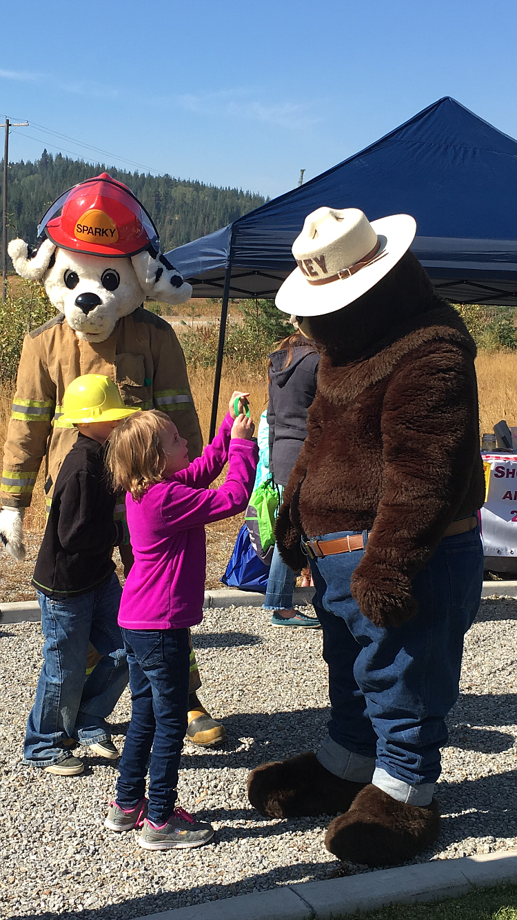 Sparky the Fire Dog and Smokey Bear even stopped by to say hi to the kids.