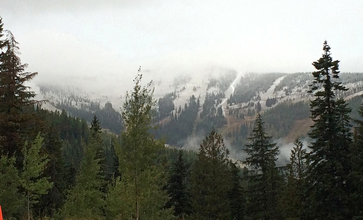 (Photo courtesy SCHWEITZER MOUNTAIN RESORT)
Snow blankets Schweitzer Mountain Resort on Tuesday, Sept. 19, after the fluffy white stuff fell for the first time this season.