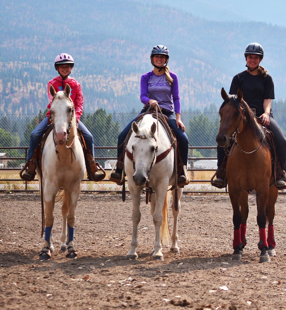 Sydnee Wilson &amp; Rain, Jessica Bronner &amp; Ben and Sadie Sweet &amp; Reno getting set to head to the state show (Erin Jusseaume/ Clark Fork Valley Press)