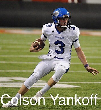 Courtesy photo
Quarterback Colson Yankoff earned the Coeur d&#146;Alene High Nosworthy&#146;s Hall of Fame Offensive Player of the Week. Yankoff only played the first two quarters and still managed 212 yards passing and 4 passing TDs. Yankoff also ran for 123 yards, including a 47-yard TD run in the win over Capital Christian of Sacramento, Calif.