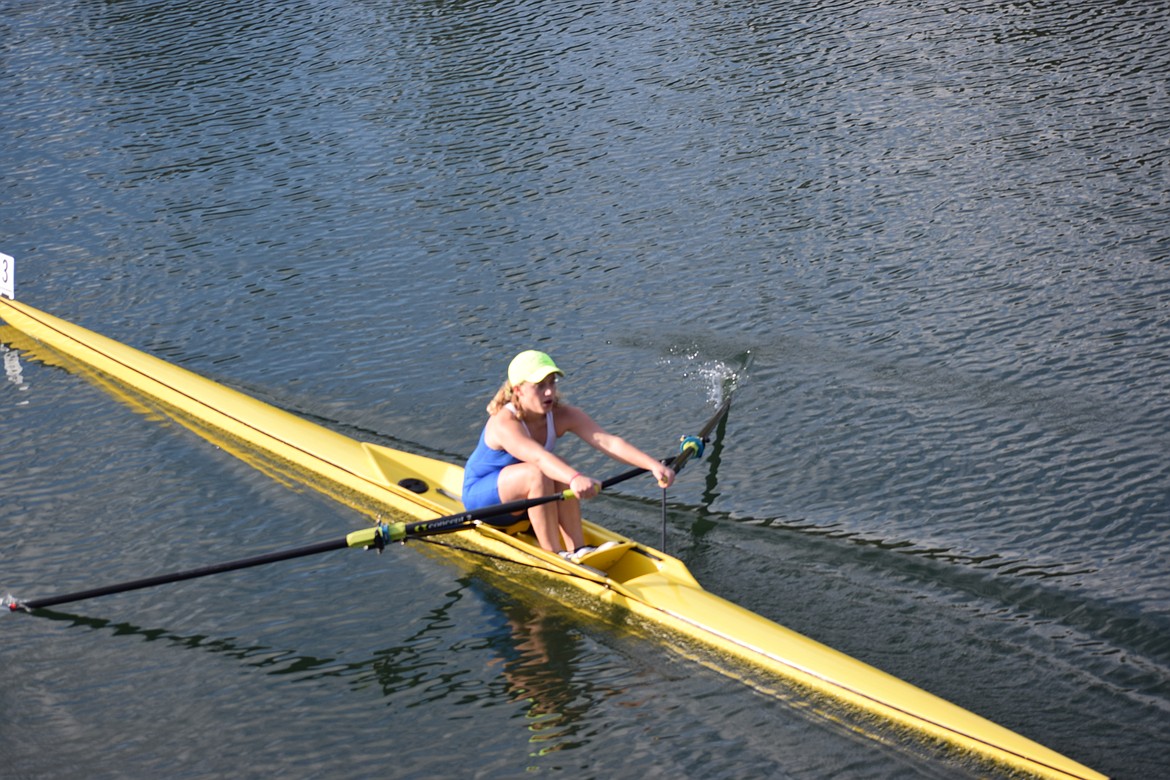 Photo courtesy MARK CONE
Ali Forster of the Coeur d'Alene Junior Rowing team competes in the recent Head of the Pend Oreille Regatta.