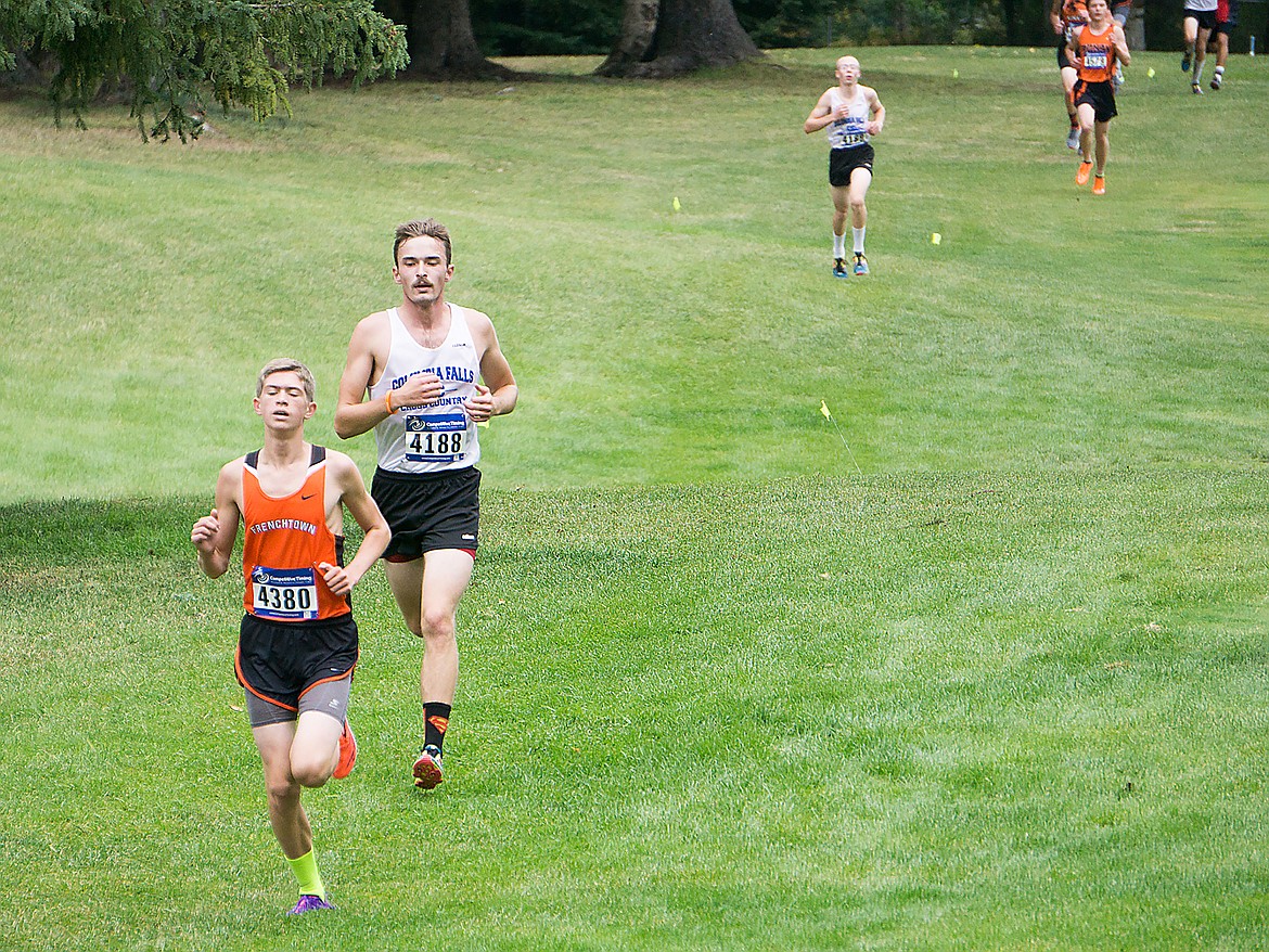 Gabe Knudsen (4188) runs the Whitefish Invitational Tuesday. (Daniel McKay photo)