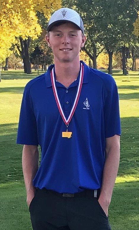 Libby junior Ryggs Johnston set his third state record in three seasons at Sidney Country Club on Saturday to win his first Class A state golf championship. See story on page B2. (Courtesy photo)
