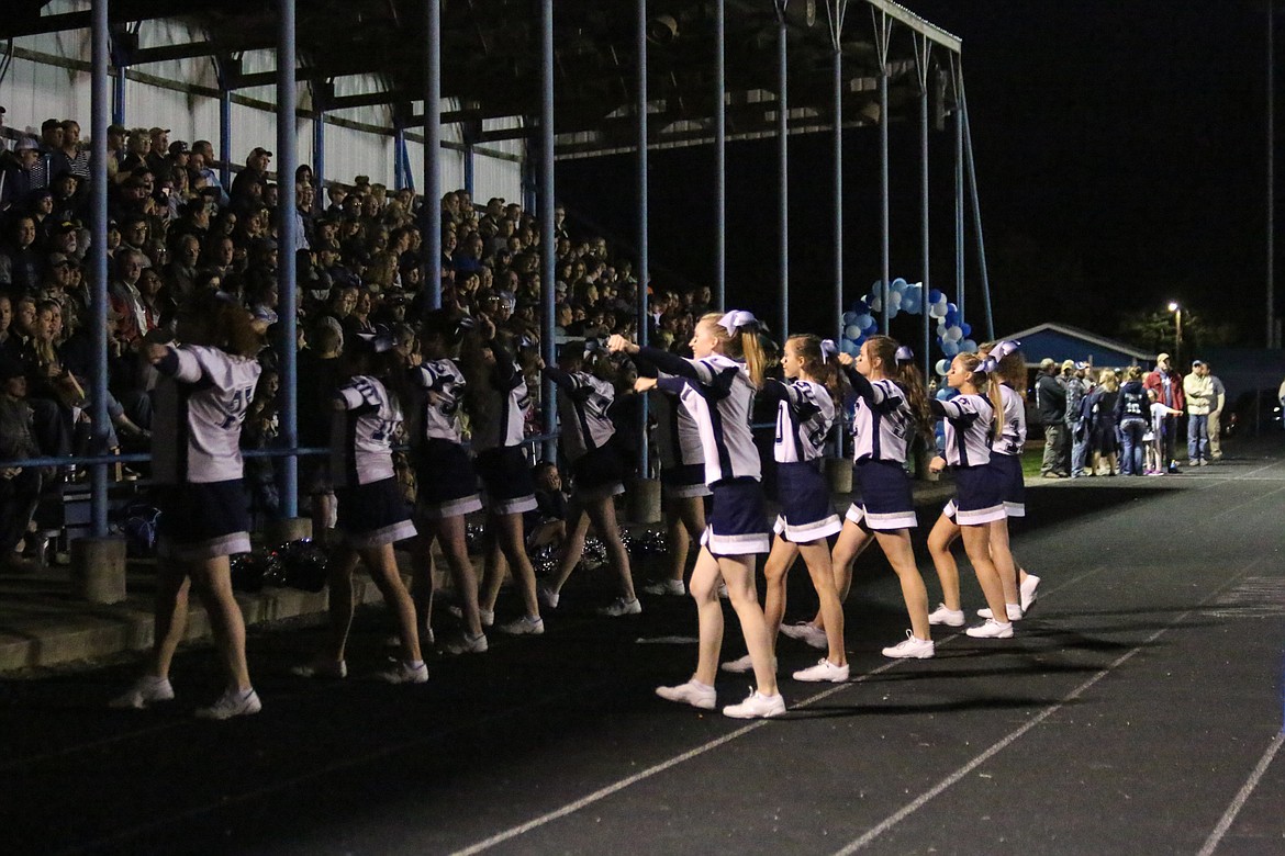 Photo by Mandi Bateman
The cheeerleaders kept the audience cheering for the football team.