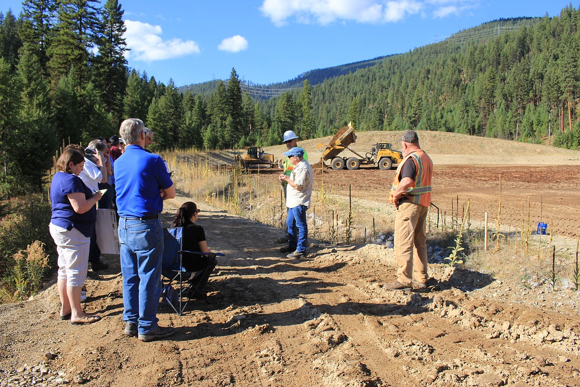 Project manager, Joel Chavez explains the final phase of the superfund cleanup at the repository site up Flat Creek Road near Superior during a public tour on Wed. Sept. 27. (Kathleen Woodford/Mineral Independent).