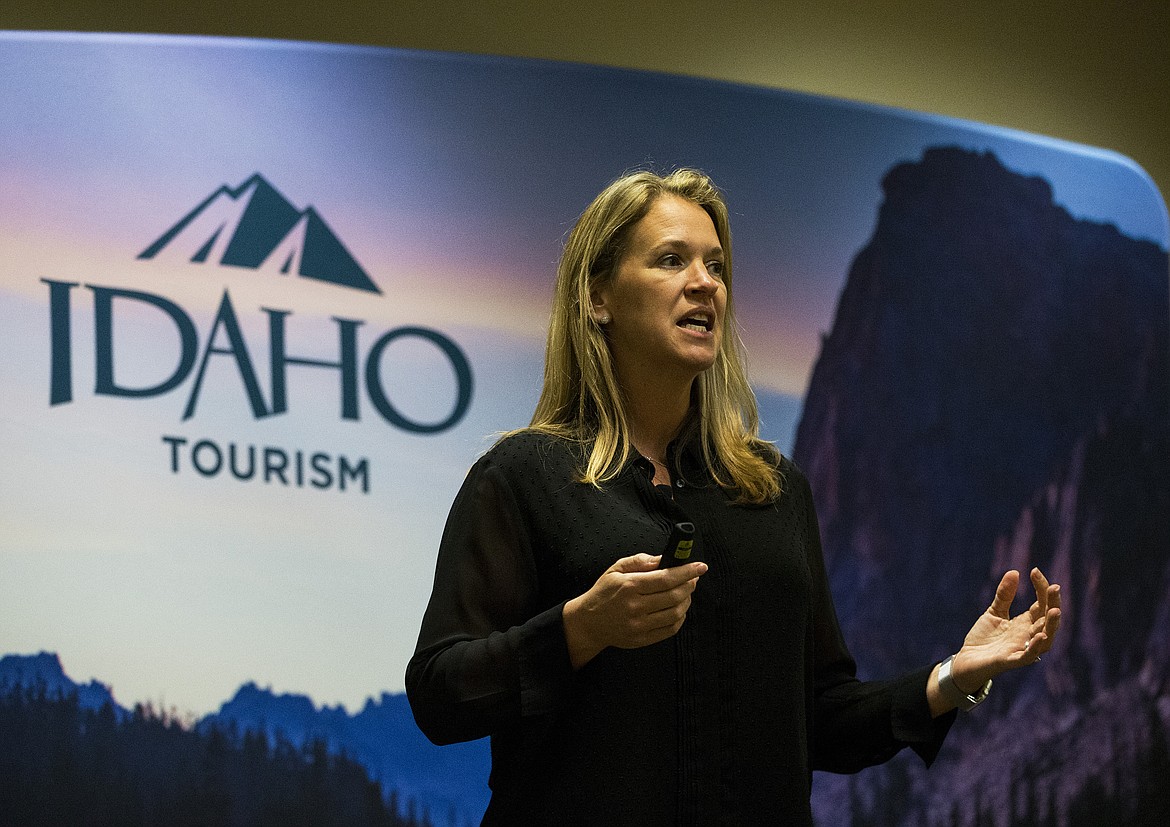 LOREN BENOIT/Press
Rebecca Mackenzie, with Culinary Tourism Alliance, speaks at the Idaho Conference on Recreation and Tourism Wednesday afternoon at The Best Western Plus Coeur d&#146;Alene Inn. Topics included visual storytelling, the use of social media and marketing food.