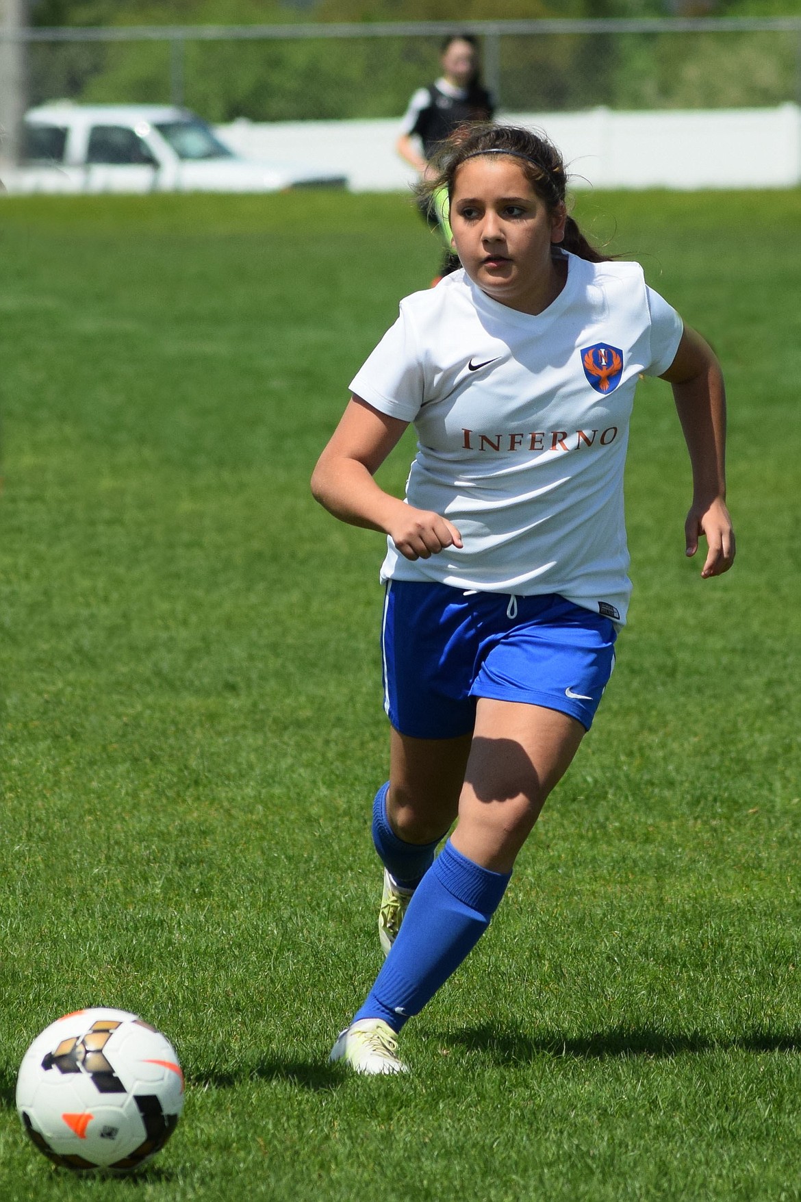 Courtesy photo
Valerie Flores of the North Idaho Inferno Girls &#145;04 Hartzell soccer team works the ball upfield during a recent game.