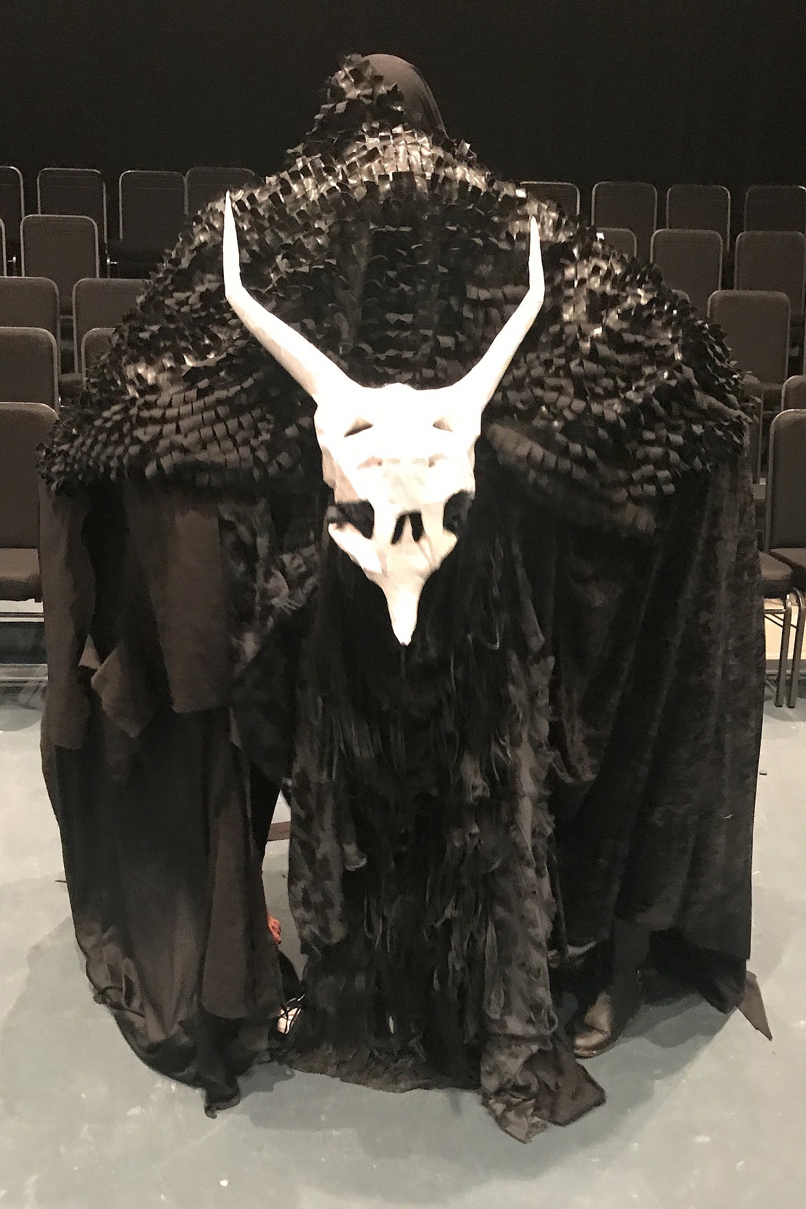 The narrators, played by Aubry Call, Victoria White, Hannah Mriss, Hadasa Wagoner, come together to create the King of the Underworld. (Courtesy photo)