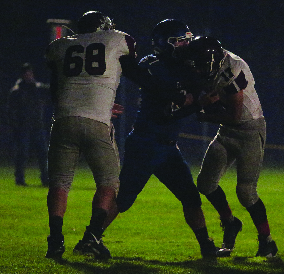 Connor Vanderweyst/Columbia Basin Herald
Wahluke running back Daniel Ayala (17) scores a touchdown in the first quarter against Warden.