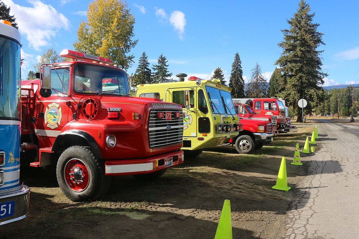 Photo by Mandi Bateman
South Boundary Fire vehicles watched over the Pancake Breakfast and silent auction.