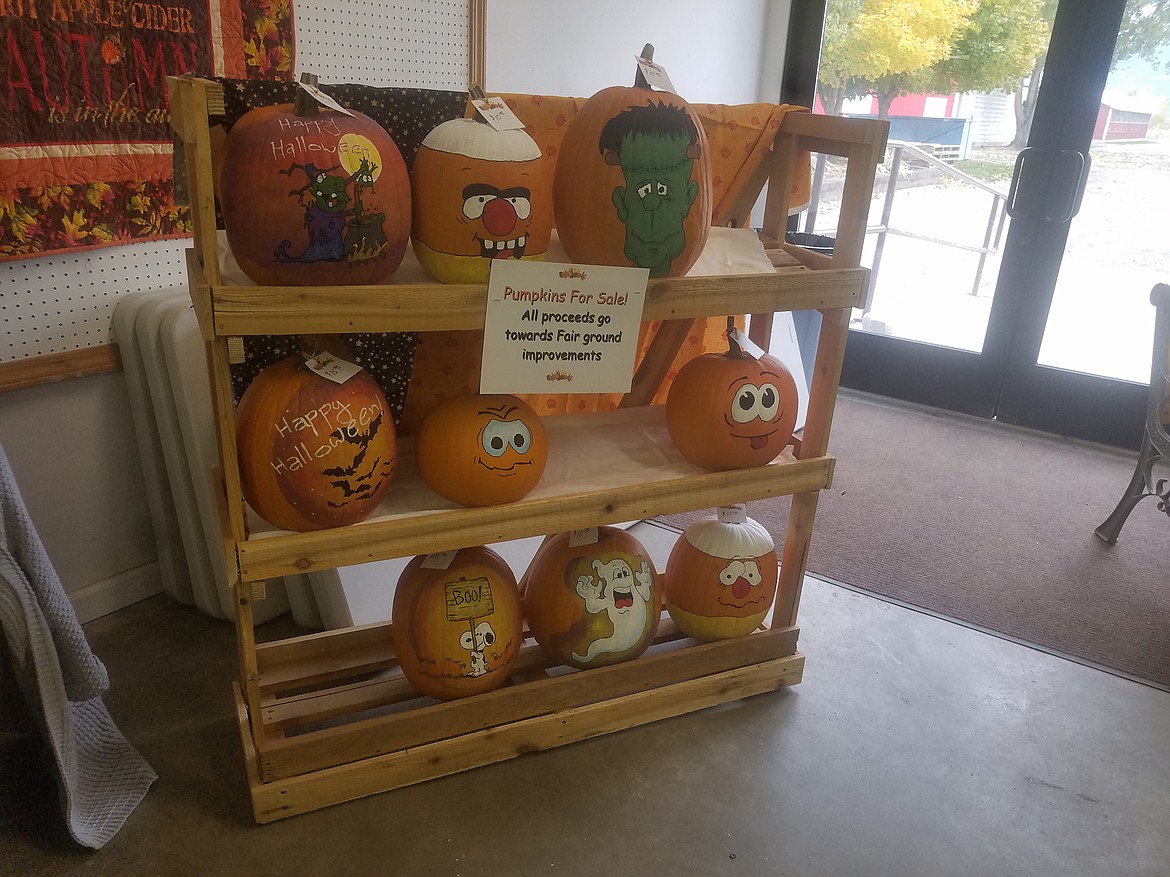 Hand painted pumpkins were for sale with proceeds going for fairground improvements.