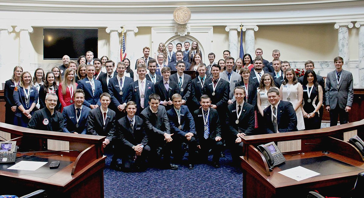 Courtesy Photo
The students that attended the 2017 Northwest Patriot Academy, standing on the capitol House floor, having just graduated the week-long academy.