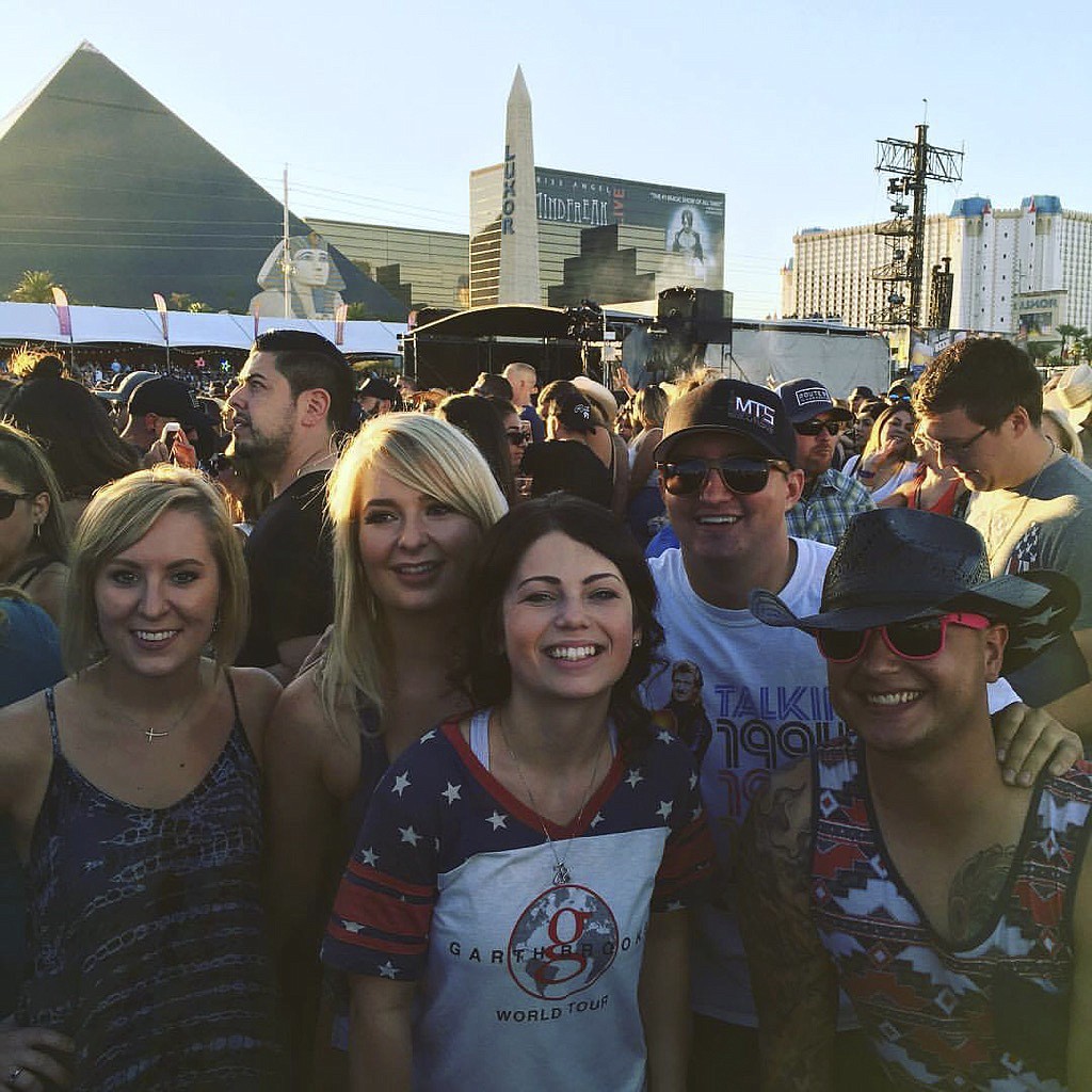 Polson Police Officer Cody Doyle, far right, attended the Route 91 Harvest music festival in Las Vegas where a gunman killed more than 50 people and injured more than 500 others. Doyle and his group of 20 friends were unharmed. (Photo courtesy of Cody Doyle)