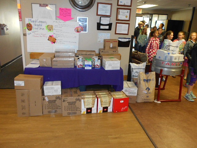 Some of the food donated to Superior School by MIneral Community Hospital employees.