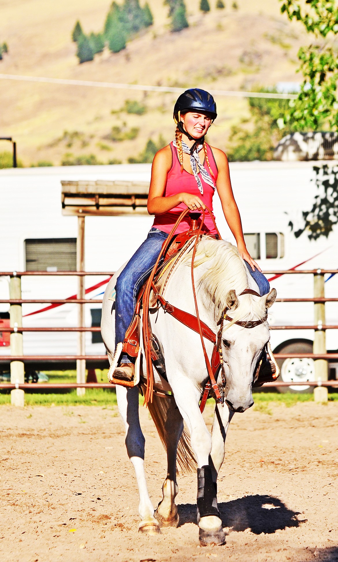 Thompson Falls 4H rider  Jessica Brahner moving through the western pleasure paces during warm up on her horse Ben (Erin Jusseaume/ file photo)