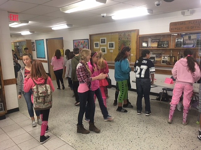 Courtesy photos
Boundary County Middle School celebrated Dig Pink Breast Cancer Awareness by having students and staff dress up wearing pink.