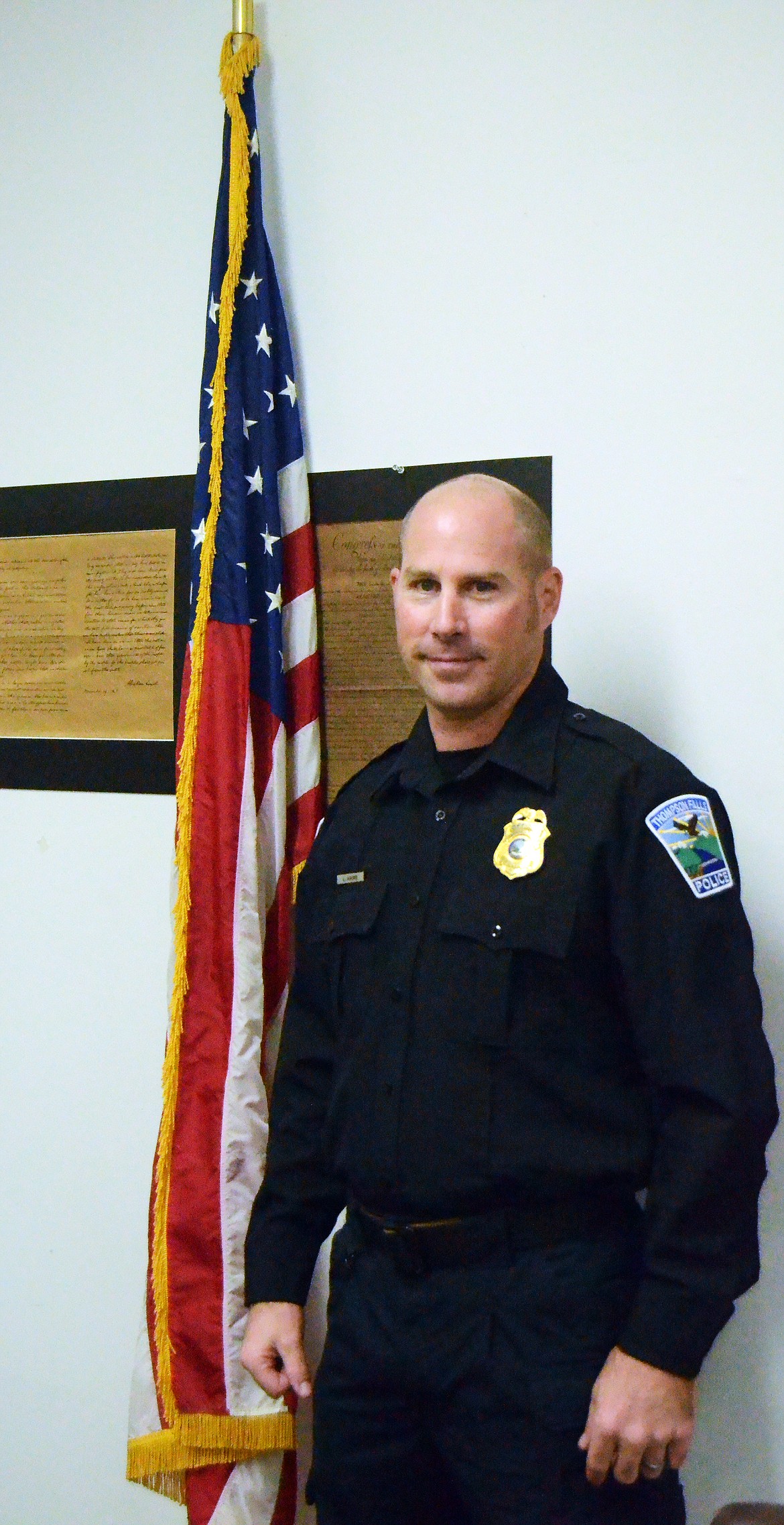 Officer Luke Hauke ready for duty (Erin Jusseaume/ Clark Fork Valley Press)