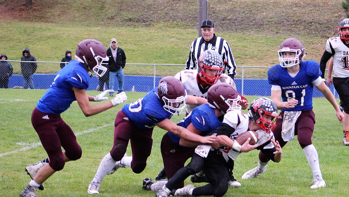 The Clark Fork Mountain Cats played their final home game on Saturday, Oct. 7. Their final season game was on the road in Charlo where they lost, 48-22. (Kathleen Woodford/Mineral Independent).