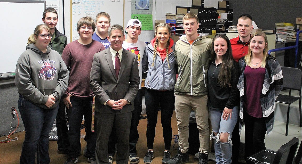 Montana Secretary Cory Stapleton visited with Superior High School Students during his &#147;Things that Matter&#148; tour where he visited with local business leaders, schools and government officials on Oct. 25 and 26 in Mineral County. (Kathleen Woodford/Mineral Independent).