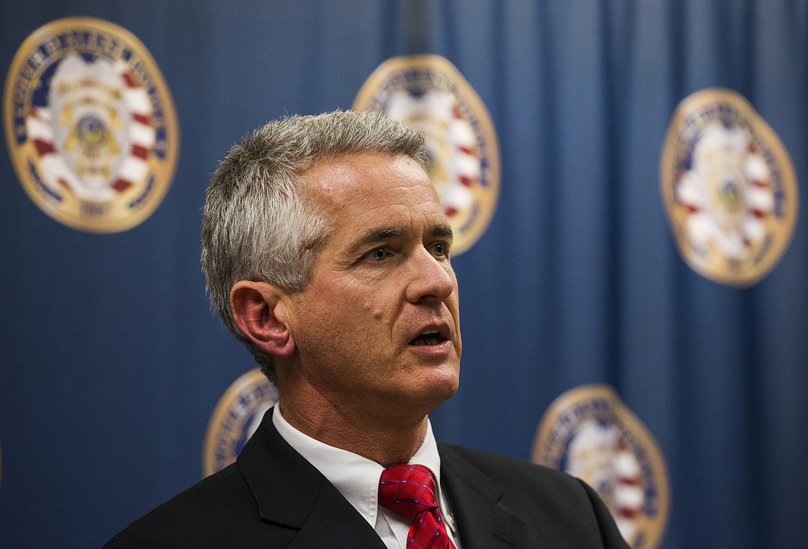 Kootenai County Prosecutor Barry McHugh holds a joint conference with the Coeur d'Alene Police Department Monday afternoon to talk about Johnathan Renfro's sentence. (LOREN BENOIT/Press)