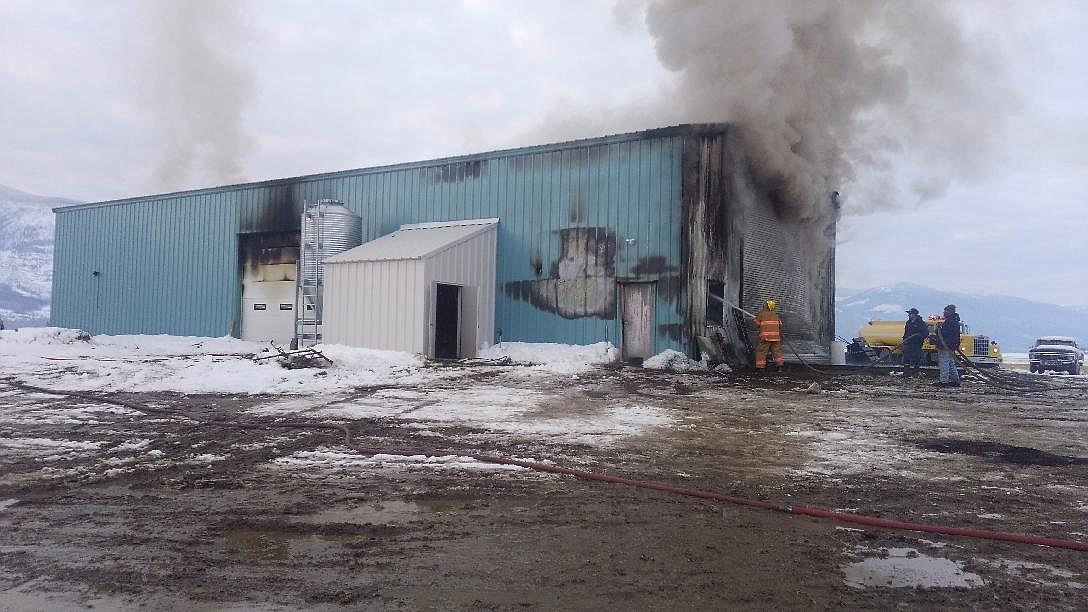 Hall Mountain Volunteer Firefighters battle a fire in a shop on Farm To Market Road. Although the building was a complete loss, no one was injured in the fire.
Courtesy photos