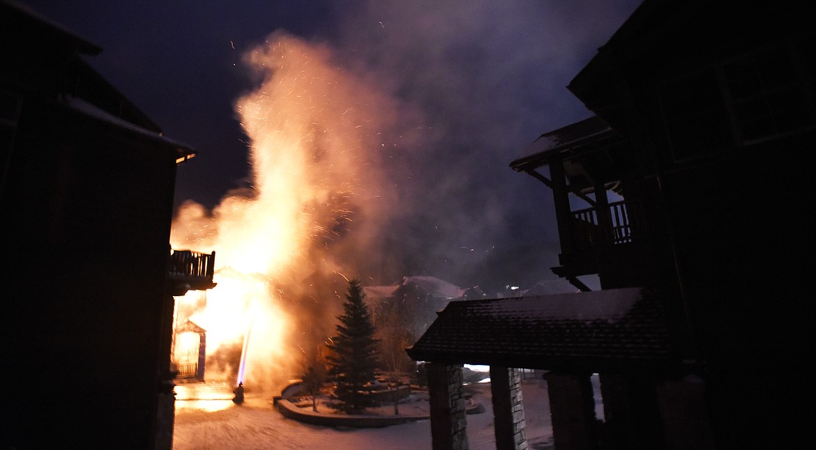 Nearly 30 firefighters responded to a fire on Slopeside Drive on Big Mountain on Thursday night, November 2. No one was injured.(Brenda Ahearn/Daily Inter Lake)