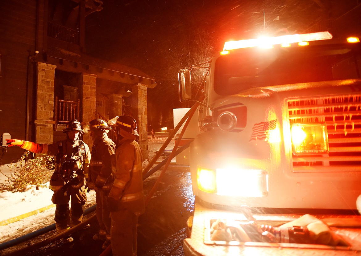 Nearly 30 firefighters responded to a fire on Slopeside Drive on Big Mountain on Thursday night, November 2. No one was injured.(Brenda Ahearn/Daily Inter Lake)