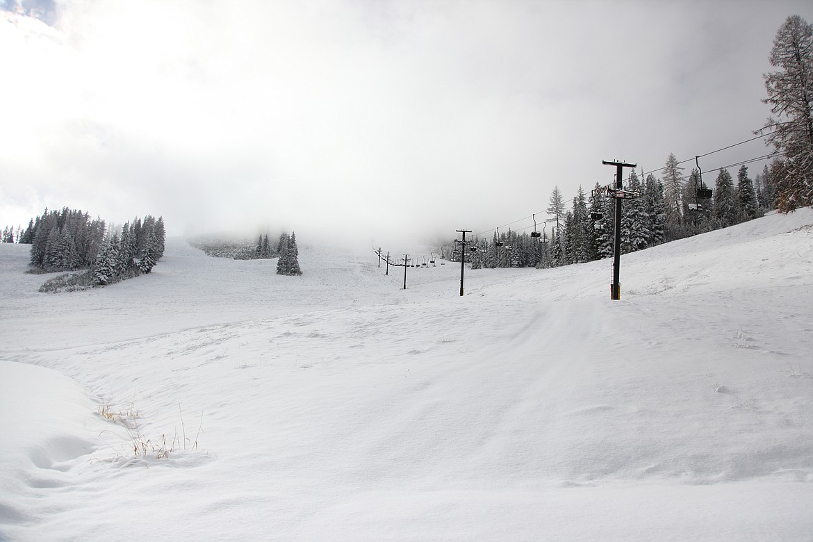 Winter is coming: A snowstorm has deposited 8-12 inches of snow at Lookout Pass. (Photo courtesy of LOOKOUT PASS.)