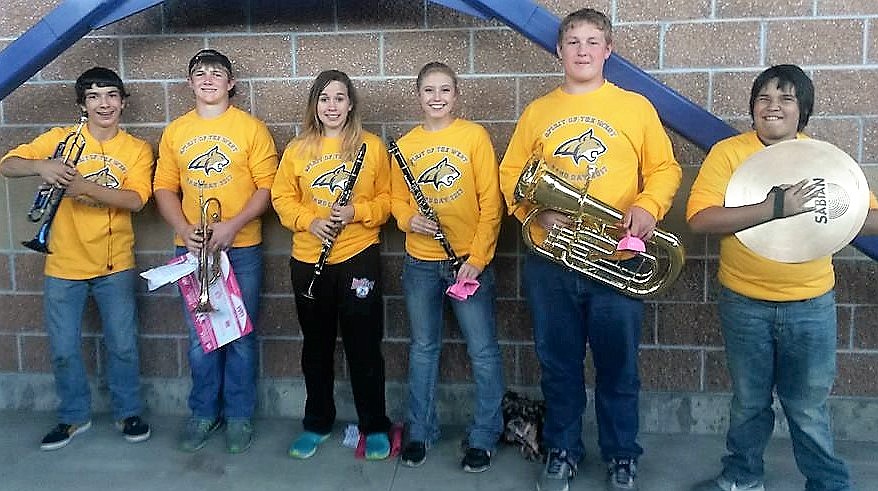 Six Superior high school band students traveled to Montana State University to perform with the MSU band at the Bobcat-Idaho State football game on Oct. 28. (Photo courtesy of Amber Winter).