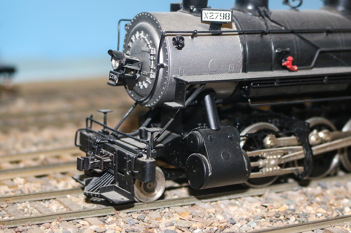 Photo by Mandi Bateman
Closeup view of the firebox and boiler of one of Vic Cherven&#146;s Consolidation engines. The wheel arrangement on a Consolidation is 2-8-0 (2 front wheels, 8 drivers, and no trailing wheels under the cab).