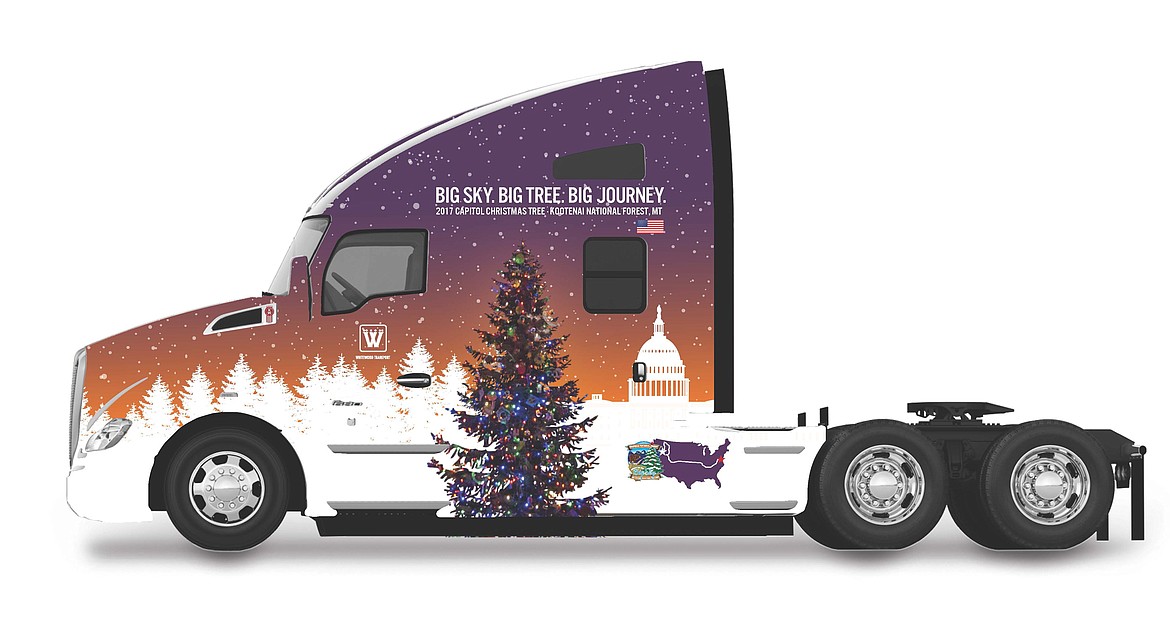 A rendering shows the official look of the truck that will haul the Capital Christmas Tree. (photo supplied)