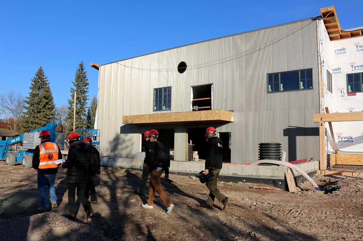 A tour is given to media at the Center for Sustainability and Entrepreneurship at Whitefish High School on Oct. 27. The center is expected to serve kindergarten through 12th-grade students in the Whitefish School District.