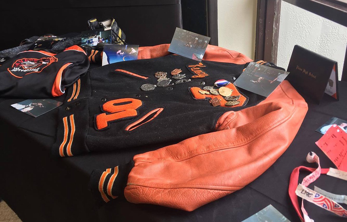 Kenny Marjerrison&#146;s school jacket and other memorabilia from his days as a wrestler at Plains High School were on display at a memorial service Sunday in Plains. (Erin Jusseaume/ Clark Fork Valley Press)