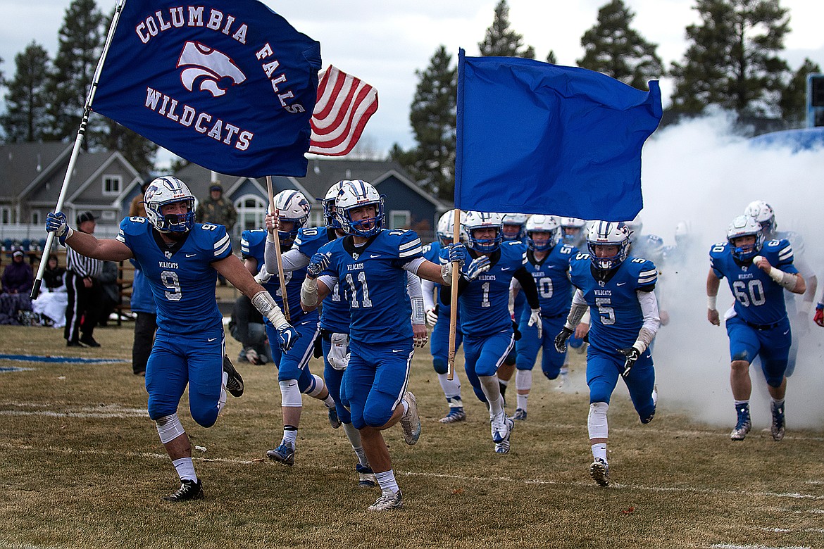 The Cats burst onto the field after being introduced.