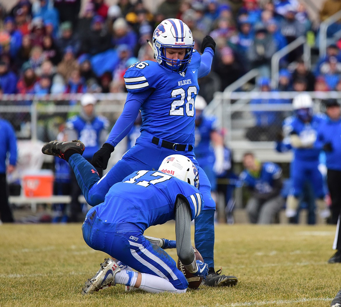 Auguste Emond kicks one of his four field goals.