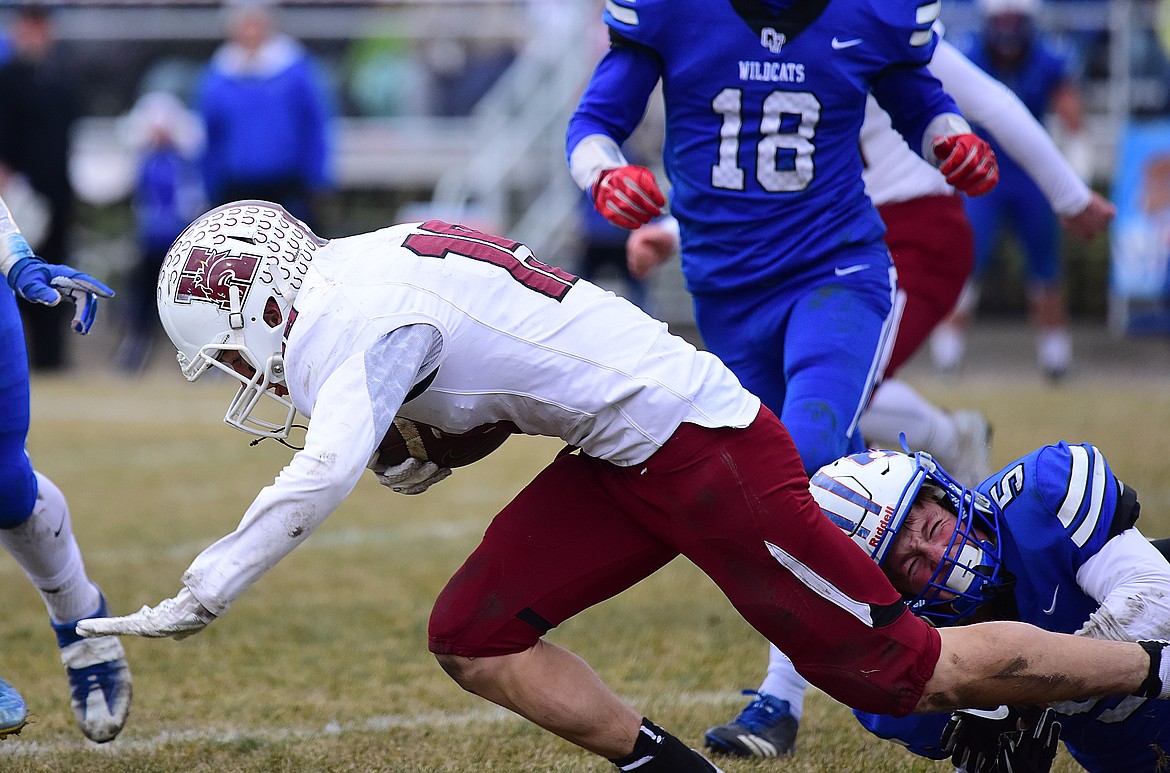 Nathan Hader snares a Hamilton ball carrier.