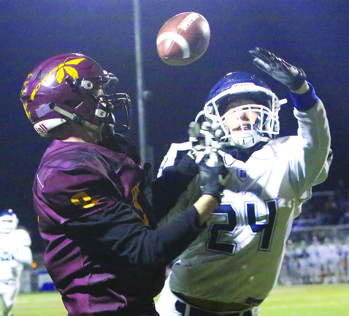 Connor Vanderweyst/Columbia Basin Herald
A pass to Moses Lake wide receiver Dalenh Anderson is broken up by Gonzaga Prep defensive back Jacob Parola.