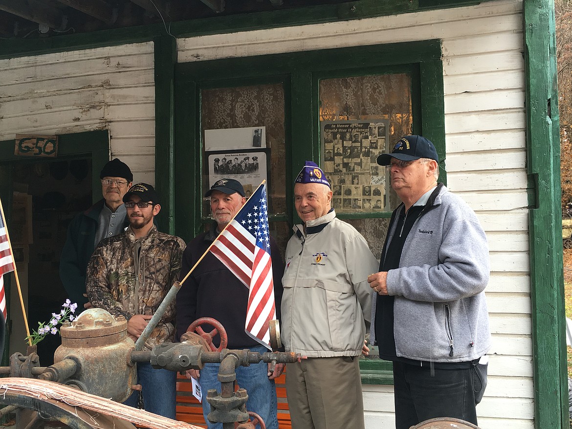 The veterans who attended the bench dedication at the Wardner Museum stood to share which branch they served in and where they were deployed.