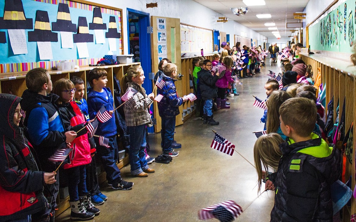 Hero Walk at Mt. Hall Elementary School during the Veterans Day celebration.