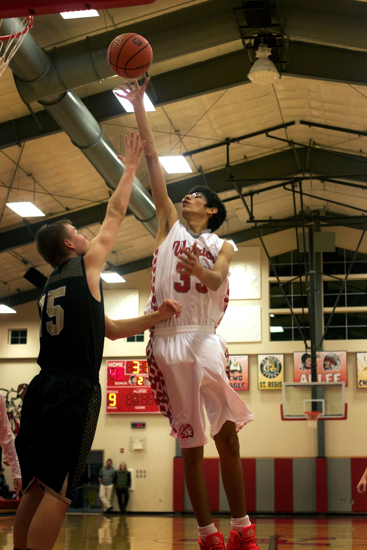 ARLEE HIGH School basketball player Isaac Fisher worked over the summer to become an impact player on an Arlee Warrior team that is attempting to win back-to-back Class C MHSA state basketball titles as they begin the 2017-2018 basketball season. (Jeremy Weber/Lake County Leader)