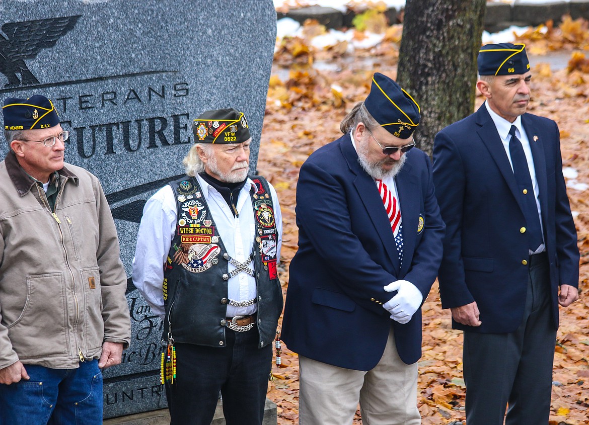 Photo by Mandi Bateman
Jerry Higgs, Ron McIlmay, Jaak Sanders, and Manny Figueroa during the Veteran&#146;s Day ceremony.