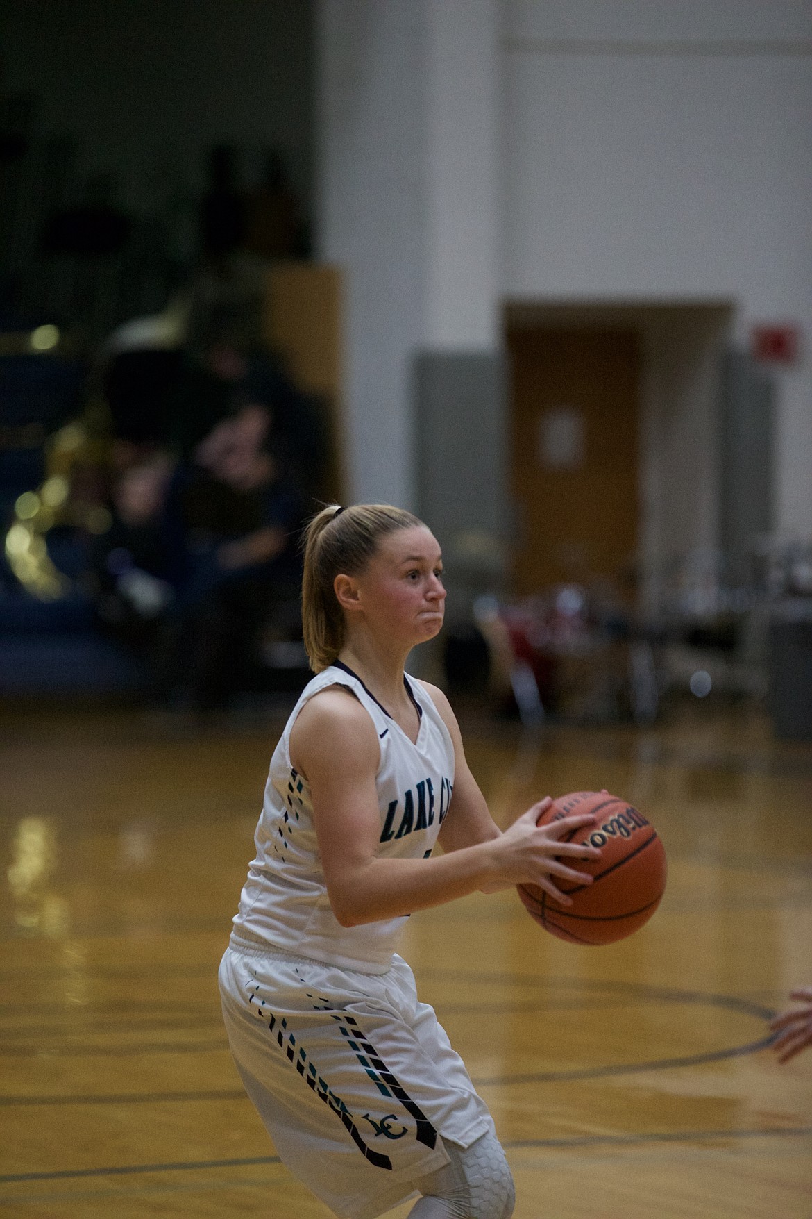 MARK NELKE/Press
Lake City junior point guard Chloe Teets pulls up for a shot during last Tuesday's game vs. Sandpoint.