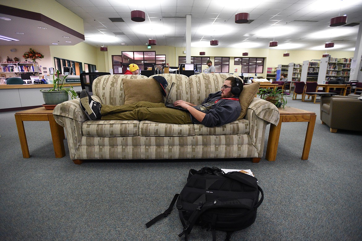 Students study inside the library at Flathead Valley Community College in Kalispell on Wednesday, Nov. 29. (Casey Kreider/Daily Inter Lake)