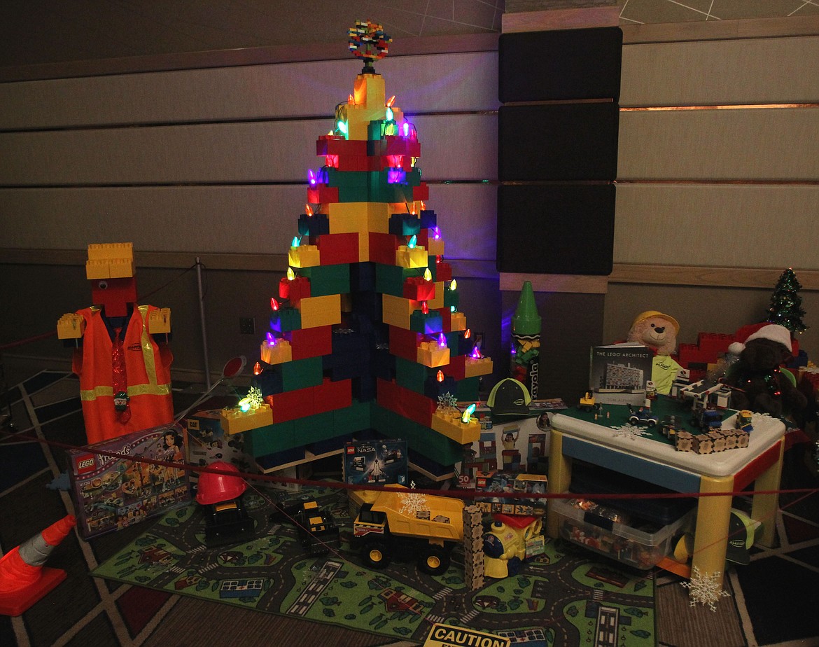 &quot;Build with Me&quot; by Allwest Testing and Engineering: A LEGO-lover's dream tree, this display includes hundreds of LEGO blocks to encourage creativity in kids of all ages.