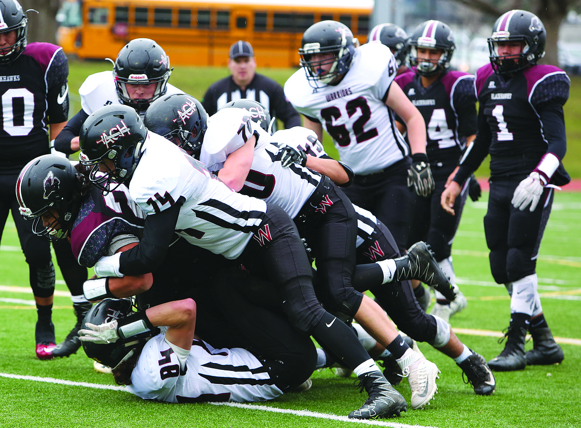 Connor Vanderweyst/Columbia Basin Herald
Almira/Coulee-Hartline's defense held Lummi Nation to six points and six first downs.