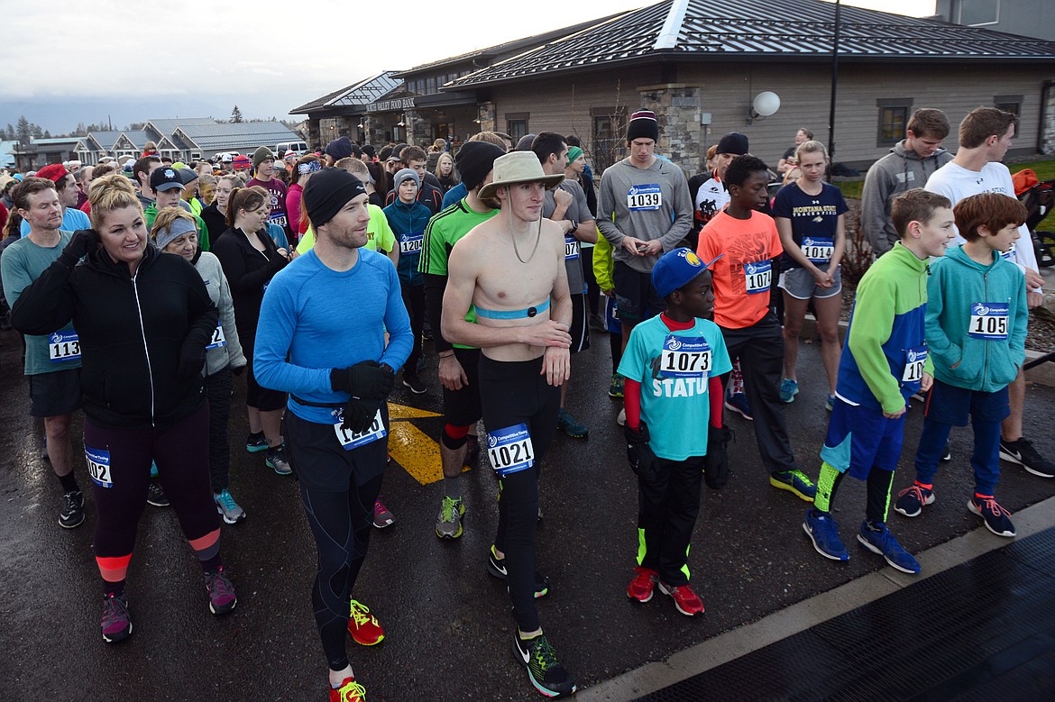 Runners prepare for the start of the Whitefish Turkey Trot on Thursday, Nov. 23. (Casey Kreider photos/Daily Inter Lake)