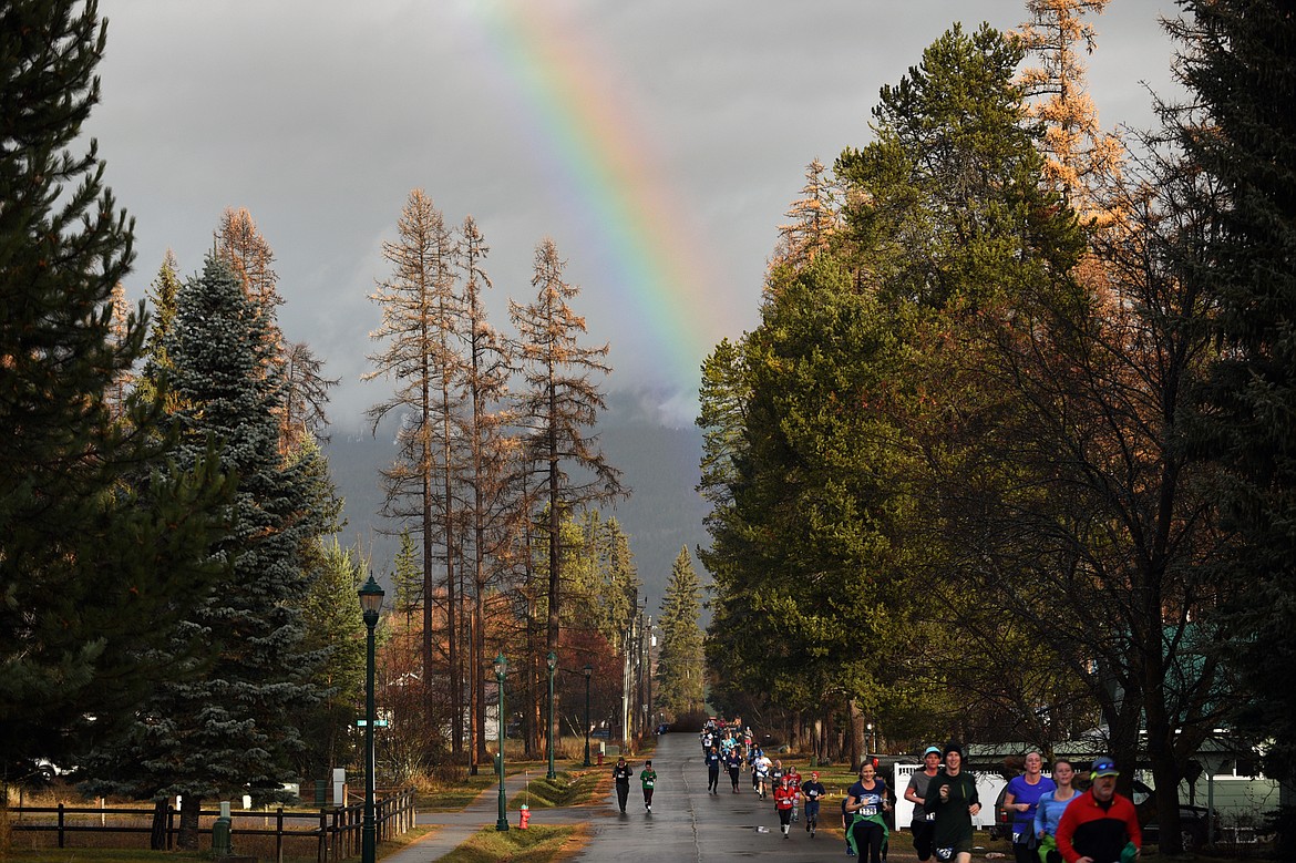 Runners participate in the Whitefish Turkey Trot on Thursday, Nov. 23. 
(Casey Kreider/Daily Inter Lake)