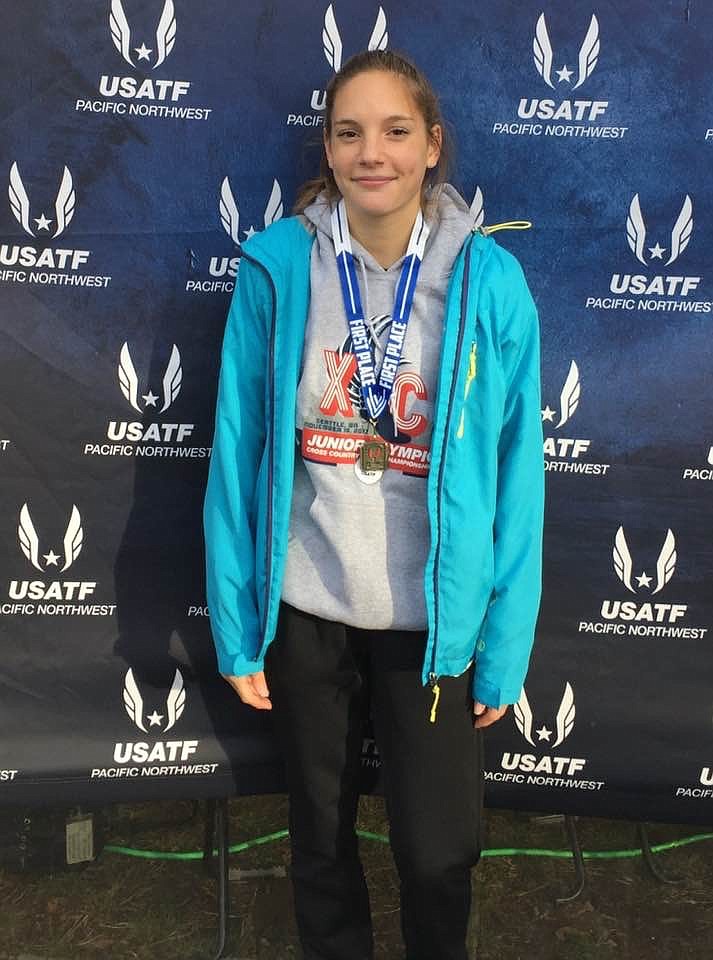 Courtesy photo
Elizabeth Smythe of the North Idaho Cross Country team won the 5,000-meter race in the girls 15-18 age group at the USA Track and Field Junior Olympic Pacific Northwest Championships at Woodland Park in Seattle last Saturday.